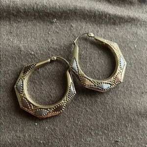 Gold and Silver Hoop Earrings